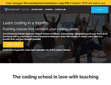 Tablet Screenshot of kickstartcoding.com